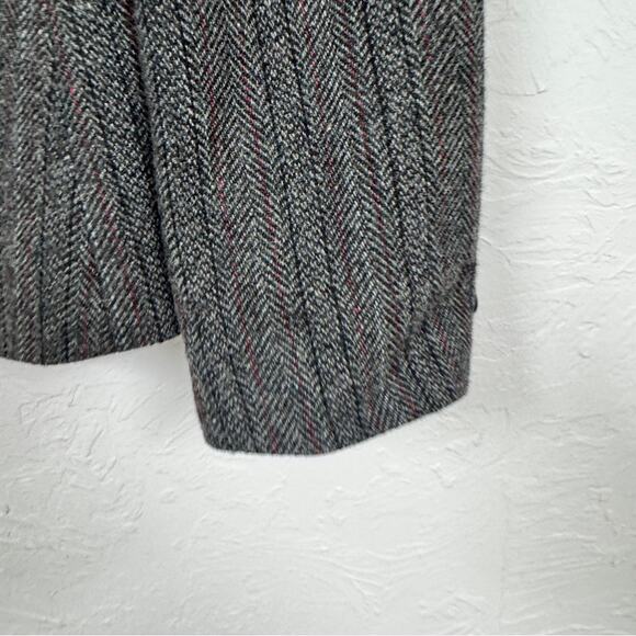 Vintage Taylor & Spenser Grey Wool Fitted Blazer Jacket Womens 9 Preppy Career - Picture 2 of 9